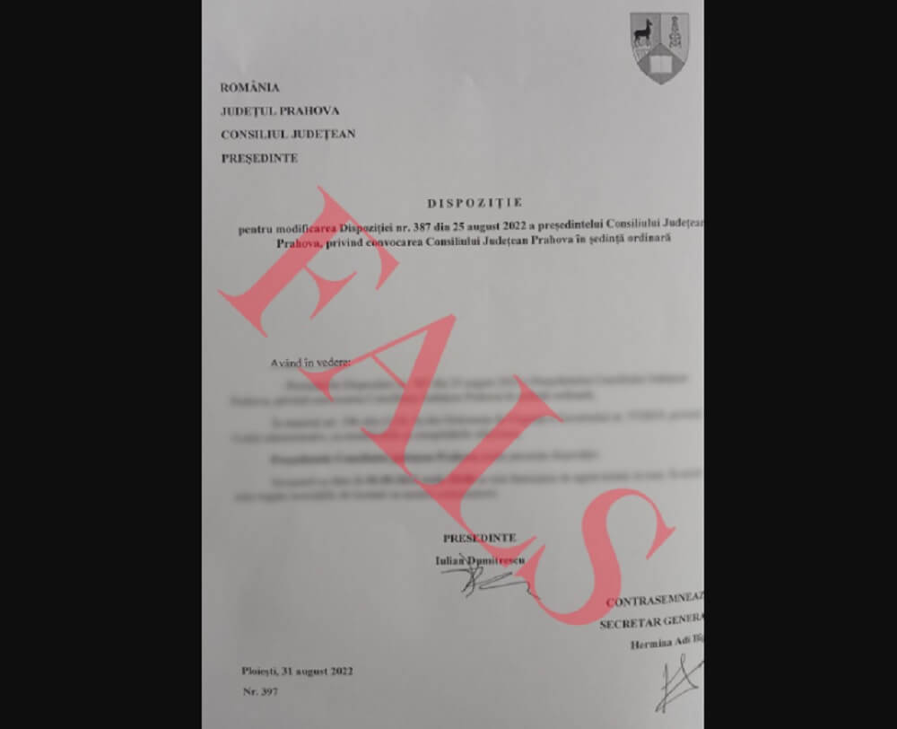 CJ Prahova comunicat fals