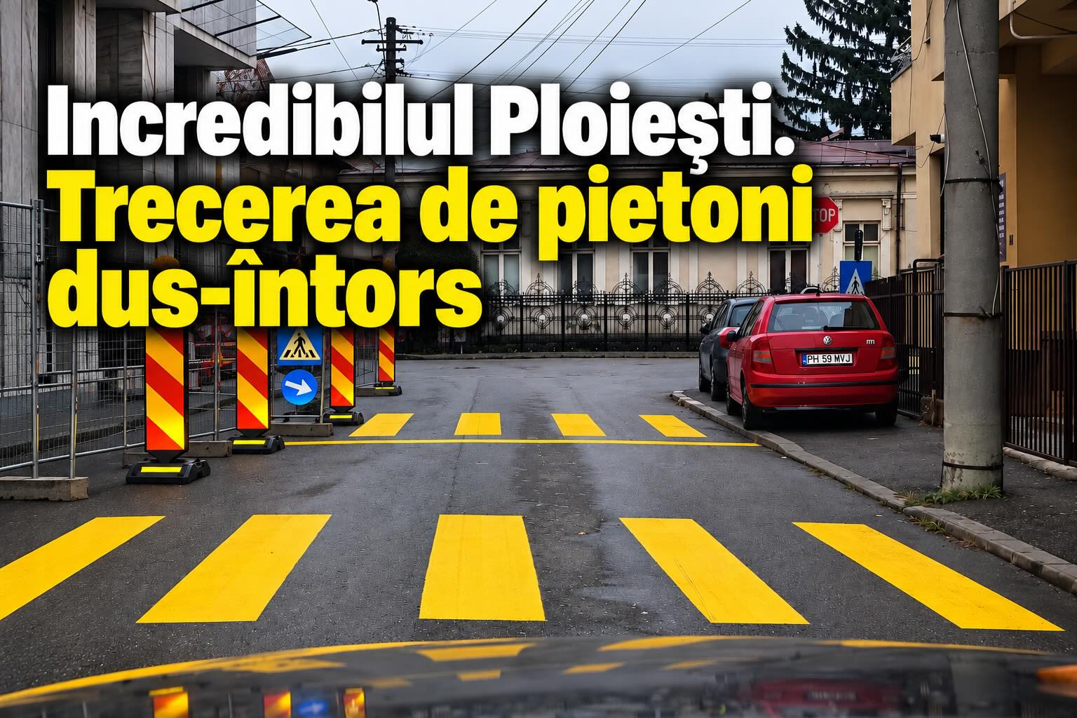 Incredibilul Ploiești. Trecerea de pietoni dus-întors (Foto)