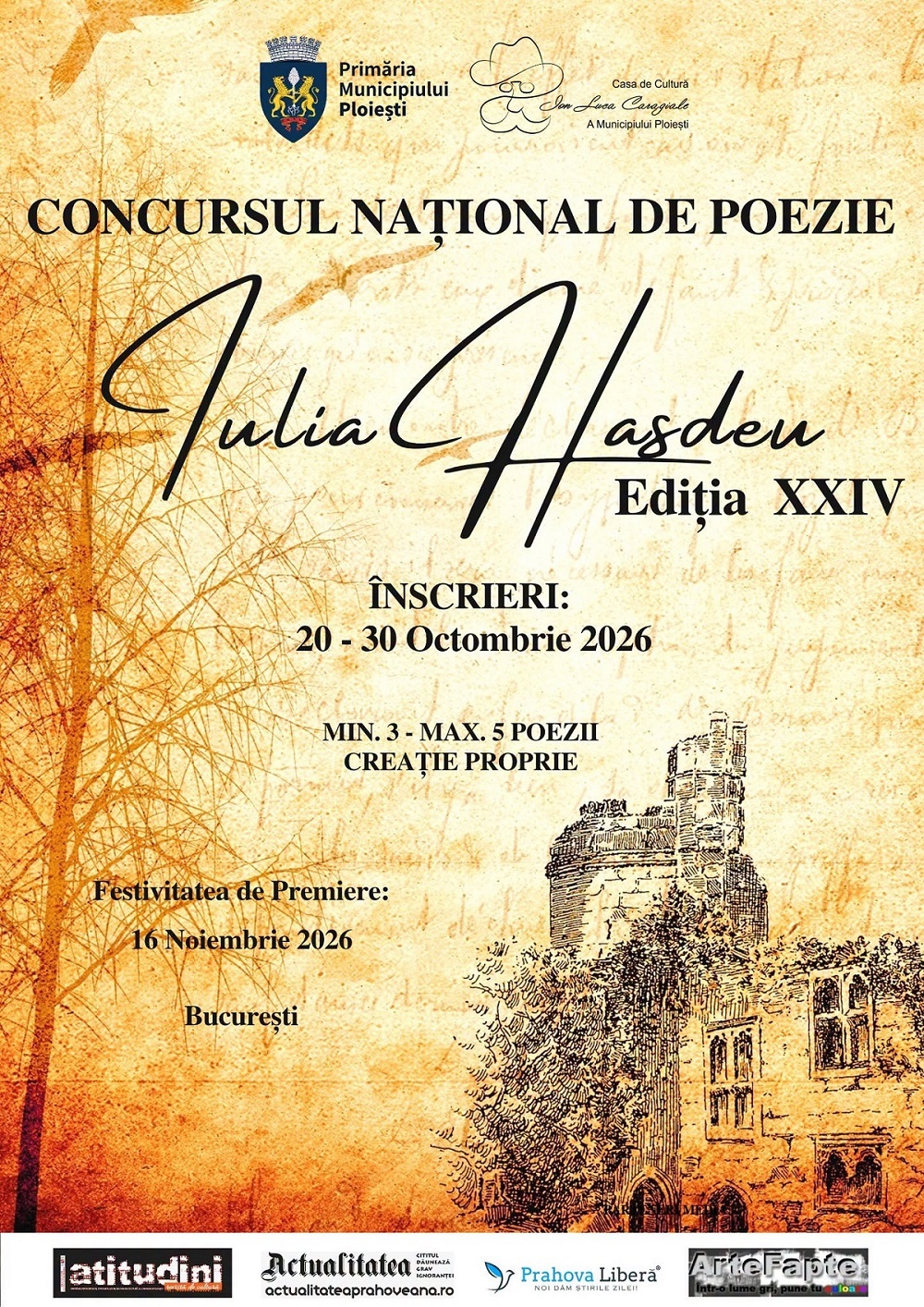 Concursul National de Poezie Iulia Hasdeu afis