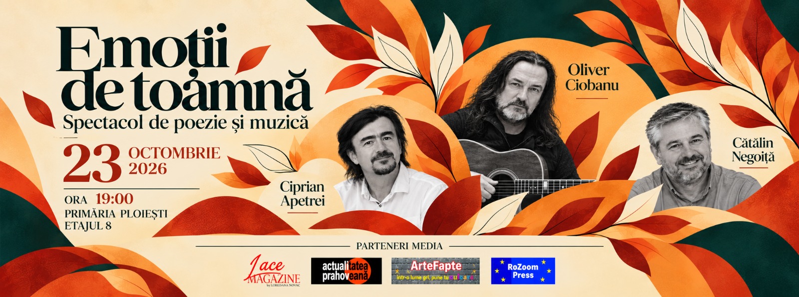 „Emoții de toamnă”: Spectacol de poezie și muzică folk, la Ploiești