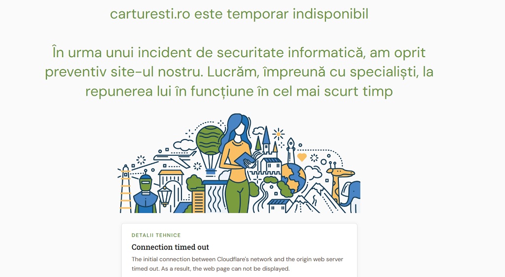 Site-ul Cărturești, indisponibil în urma unui incident de securitate informatică