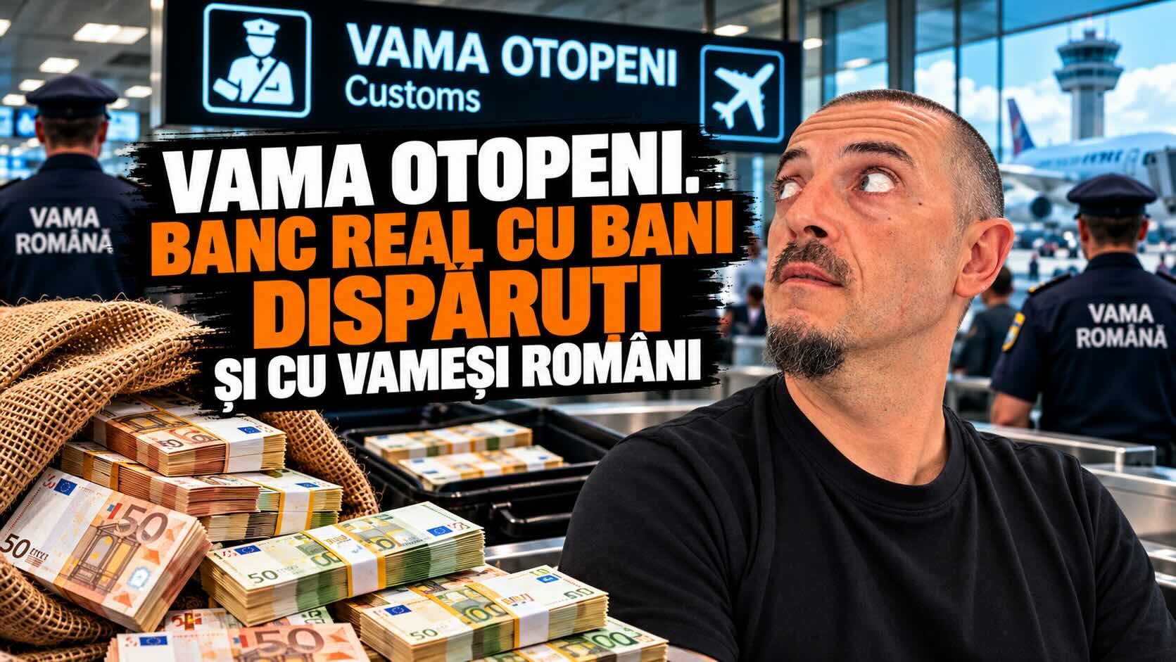 Vama Otopeni: 700.000 de euro dispăruți. Banc real cu bani și vameși români